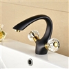 Oil-rubbed Bronze Dual Handles One Hole Sink Mixer Faucet Deck Mount Bathroom Vessel Sink Faucet