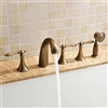 Verde Classical Antique Soild Brass Bathroom Tub Faucet With Handheld Shower
