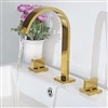 Gold Plate Bathroom 3pcs Sink Faucet Dual Handles Centerset Mixer Tap