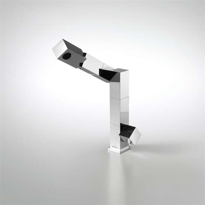 Bravat Contemporary single lever sink mixer cube design