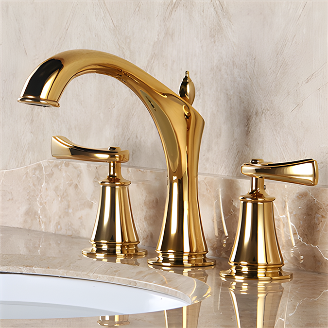 Lumina Solid Brass Luxurious 8 Inch Widespread Bathroom Faucet