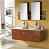 FontanaShowers Contemporary Double Vanity Set With Deck Mount Ceramic Sink