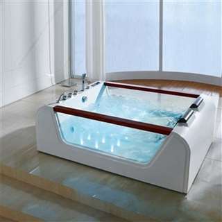 BathSelect Surf Hydromassage Bathtub – Freestanding Whirlpool Tub with Control Panel