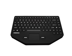 Man & Machine So Cool Public Safety Keyboard, Black w/Touchpad and Red Backlight