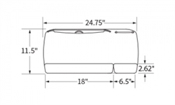 Workrite Ergonomics 25" Split-Pad Standard Platform, Ultra-thin, Gray