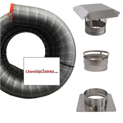 7 Inch Pre-Insulated Single Ply Round Chimney Liner Kit