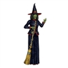 The Jointed Witch is a cardstock cutout that measures 6 feet 2 inches tall. A separate card stock broom is included, which measures over 4 feet tall. Printed on one side, this is the perfect accessory for creating that scary Halloween entrance.