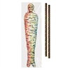 The Mummy Tree Wrap Decoration is printed on an all-weather plastic material and measures 15.5 inches by 5 feet. Included are two printed rope plastic ties. This evil looking mummy has bright green eyes and terrifying sharp teeth.