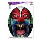 The Under The Lid Scary Clown Peel 'N Place is easy to use, removable, and adheres to most smooth surfaces. The clown measures 11 1/2 inches wide and 13 3/4 inches tall. Contains one sheet per package. Temporary use only.