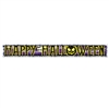 How do you decorate for Halloween without going over the top?  
Hang this classically colorful metallic fringe Happy Halloween banner!  Easy to hang and perfectly sized for nearly any venue, this Happy Halloween banner is 5 feet long and 7.5 inches tall.