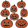 The Vintage Halloween Pumpkin Cutouts are made of cardstock and printed on two sides. Each one has a different facial expression from intimidating to happy to silly. Sizes range in measurement from 6 1/2 inches to 9 1/2 inches. Contains 8 per package.