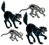 Set a classic Halloween decor with this set of four Vintage Halloween Jointed Cats.  This set includes two classic black cats and two skeleton cats.  All are fully jointed so you can pose them as you like.  Printed one side on high quality cardstock.