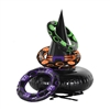 Part costume, part game - all fun!  This Inflatable Witch Hat Ring Toss will be the hit of the evening at your next Halloween party.  Fun for children and adults, the package includes one  inflatable witches hat with chin tie, and 3 inflatable rings.