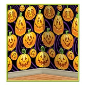 Jack-O-Lantern Backdrop - This high quality, finely printed and bargain priced backdrop transforms any room into a real pumpkin patch of spookiness!