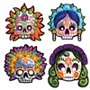 These festive Day of the Dead Masks (4/pkg)and colorful Day of the Dead Masks are a great way to show off and learn about a unique Mexican celebration.