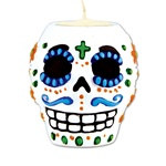 Day of the Dead Male Tea Light Holder - This Day of the Dead Male Tea Light Holder is a stunning replication of the authentic sugar skulls used in traditional Day of the Dead celebrations. Package includes one tea light holder; tea light not included.