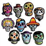 Mini Day Of The Dead Cutouts are the perfect way to add some festive colored skeletons to your celebration! These assorted skeleton heads come 10 to a package.