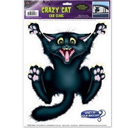 Crazy Cat Car Window Cling