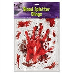 Create your own crime scene by decorating with the Blood Splatter Clings. Use the Blood Splatter Clings to decorate for Halloween or a CSI party.
