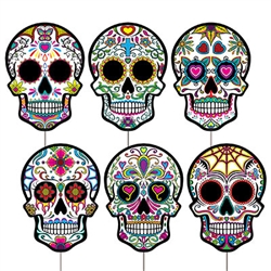 Plastic DOD Sugar Skull Yard Signs