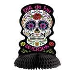 Add classic sugar skull style to your Dia De Los Muertos celebration.  This Day Of The Dead Centerpiece is an easy way to add color and interest to your tables or display.  Sold one per package, stands 10.75 inches tall, opens full round.