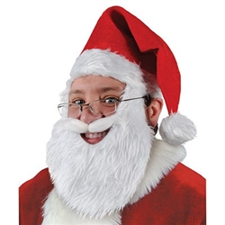 Plush Santa Hat w/Beard and Mustache