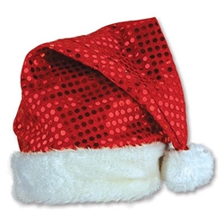 Red Sequin Santa Hat