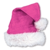 Pink Velvet Santa Hat w/Plush Trim