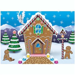 Gingerbread House Fabric Backdrop