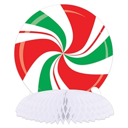 Add a sweet accent to your holiday table decor with this bright and colorful Peppermint Centerpiece.  Completely assembled, it's printed both side and opens full round.  Use it as a centerpiece for your table or as part of a complete holiday theme setting