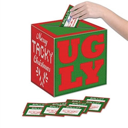 Ugly Sweater Ballot Box w/Ballots