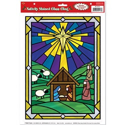 Nativity Stained Glass Cling