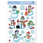 Snowmen and Snowflakes Window Clings