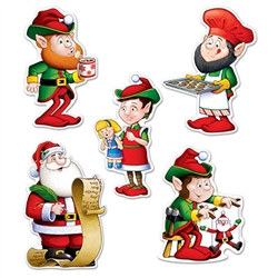 Mini Santa & Elves Cutouts (10 pcs/pkg)