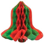 Art-Tissue Bell, Red and Green,  12 inches