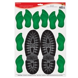 The Santa & Elf Footprints Peel 'N Place are perfect for reminding everyone that Santa's always watching. Each sheet contains 1 set of Santa footprints and 5 sets of elf footprints. Easy to use, removable, and adhere to most smooth surfaces. 1 per pack.