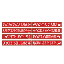 North Pole Street Sign Cutouts (4/pkg)