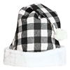 Plaid Santa Hat - Black & White