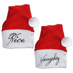 Naughty or Nice for your next holiday party . . . either way you're ready to go with this fun party wear.  This classic red and white Santa hat will let everyone know exactly which as soon as you walk in.