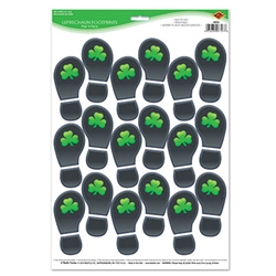 These footprints could lead to a pot of gold! The 1st step in catching a Leprechaun is seeing where they go.  Our Leprechaun footprints will lead the guests at your St. Patrick's party to an awesome celebration. Comes 9 left/right sets per sheet.