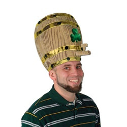 Plush Shamrock Beer Barrel Hat