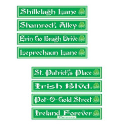 St Patrick's Day Street Sign Cutouts (4/pkg)