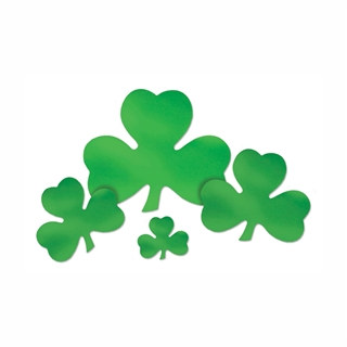 Green Foil Shamrock Cutout (Select Size)