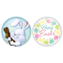 Easter Buttons with printed Happy Easter and bunnies