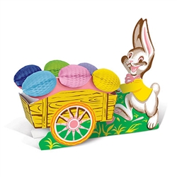 Add this adorable Vintage Easter Bunny with Cart to your Easter decorations and you'll be adding a classic touch everyone is sure to love.  Originally designed in 1957, this reproduction is printed two sides on high quality card stock..