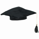 Black Plush Graduate Cap