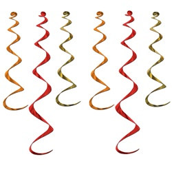 Gold, Orange and Red Twirly Whirlys