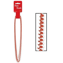 Red and White Party Beads (6/pkg)