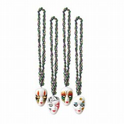 Braided Beads with Assorted Mime Medallion (1/pkg)