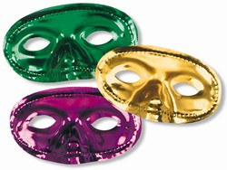 Mardi Gras Metallic Half Mask (Sold Individually)